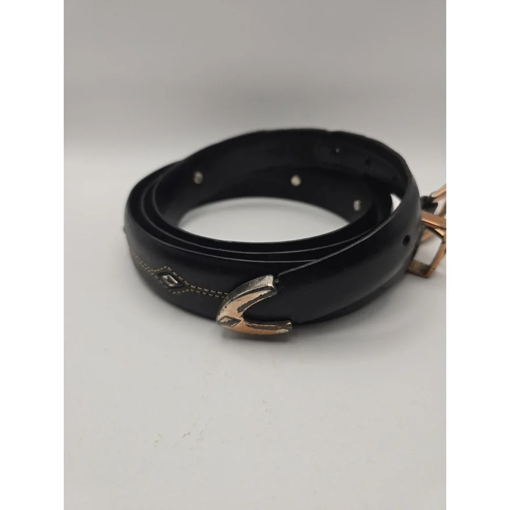 Brighton Womens Size 48 Black Leather Belt